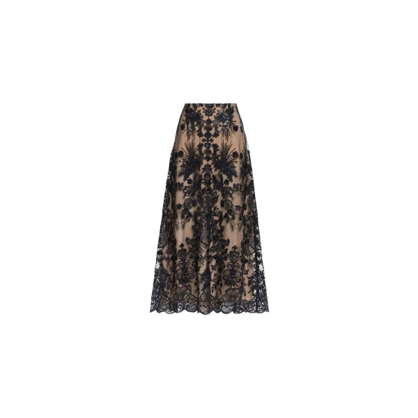 Elie Saab Sequin Embroidered Skirt in Black featuring 48% Silk