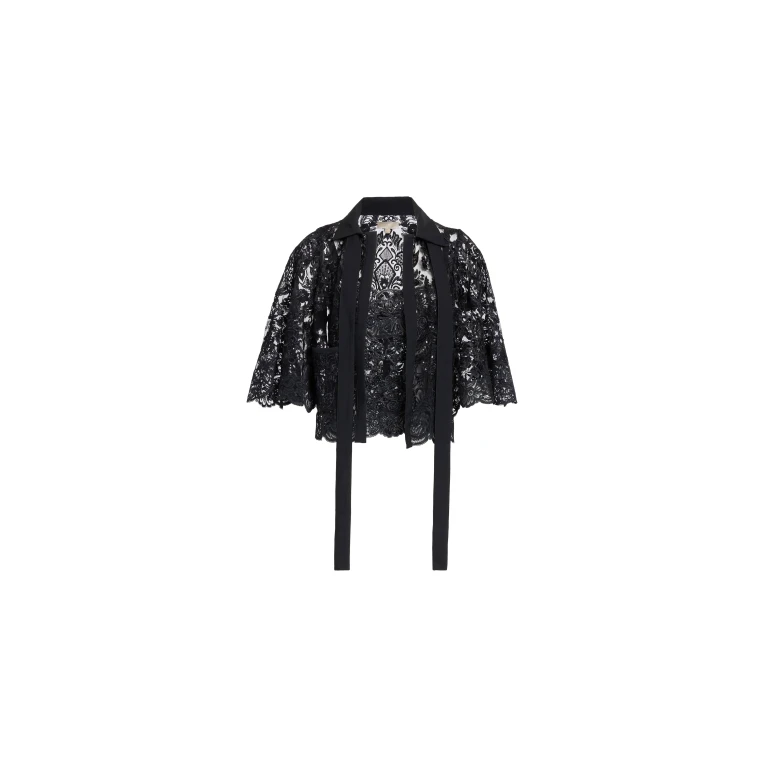 Elie Saab Sequin Embroidered Twin Set in Black featuring 43% Polyamide
