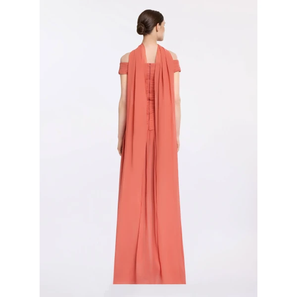 Elie Saab Silk And Lace Dress in Orange featuring  – Luxury Designer Fashion at Luxury Shoes .