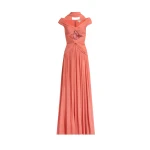 Elie Saab Silk And Lace Dress in Orange featuring  – Luxury Designer Fashion at Luxury Shoes .