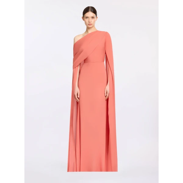 Elie Saab Silk Long Dress in Orange featuring 100% Silk – Luxury Designer Fashion at Luxury Shoes .