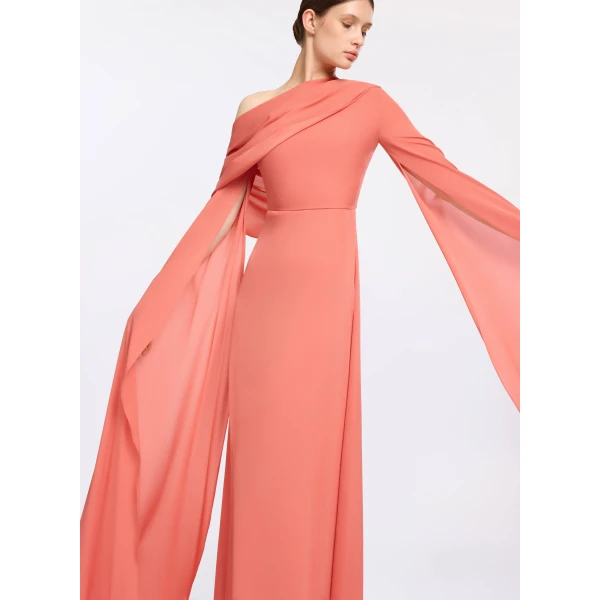 Elie Saab Silk Long Dress in Orange featuring 100% Silk – Luxury Designer Fashion at Luxury Shoes .