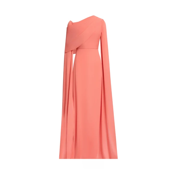 Elie Saab Silk Long Dress in Orange featuring 100% Silk – Luxury Designer Fashion at Luxury Shoes .