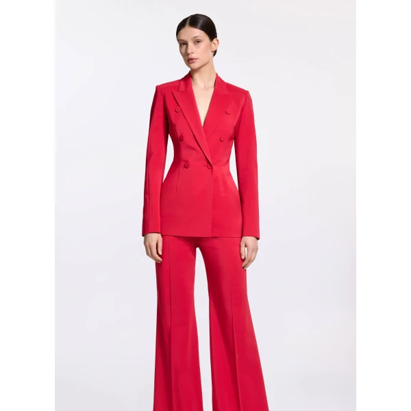 Elie Saab Tailored Cady Blazer in Red featuring  – Luxury Designer Fashion at Luxury Shoes .