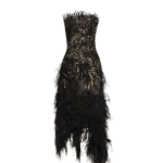 Oscar de la Renta Feather Embroidered Cocktail Dress - Dresses - American Luxury Evening Wear at Luxury Shoes 