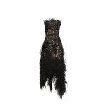 Oscar de la Renta Feather Embroidered Cocktail Dress