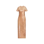 Oscar de la Renta Foxglove Embroidered Sequin Tulle Dress