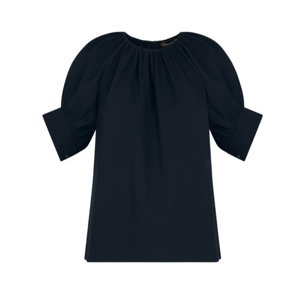 Oscar de la Renta Gathered Silk Georgette Blouse