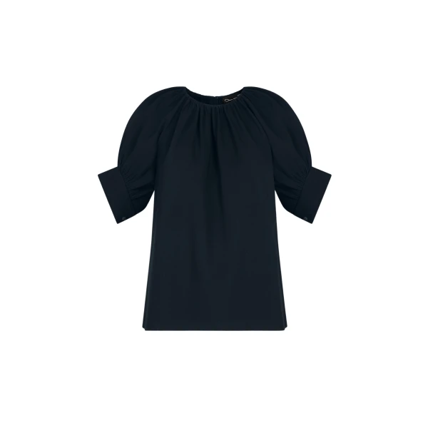 Oscar de la Renta Gathered Silk Georgette Blouse - Tops - American Luxury Evening Wear at Luxury Shoes 