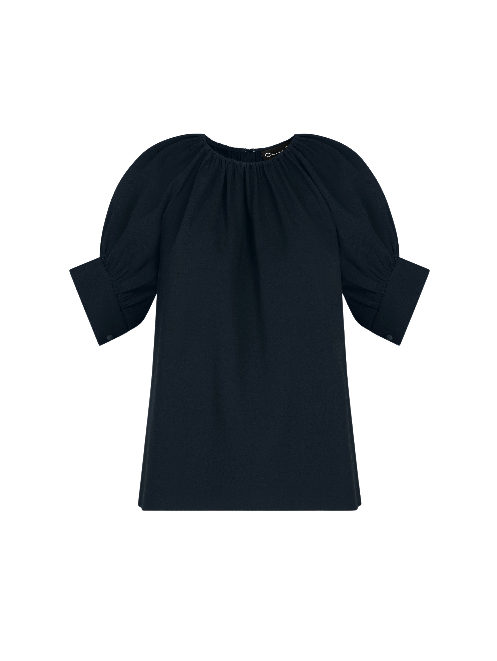 Gathered-Silk-Georgette-Blouse-Oscar-de-la-Renta-Tops23727_nobg Oscar de la Renta Gathered Silk Georgette Blouse - Tops - American Luxury Evening Wear at Luxury Shoes