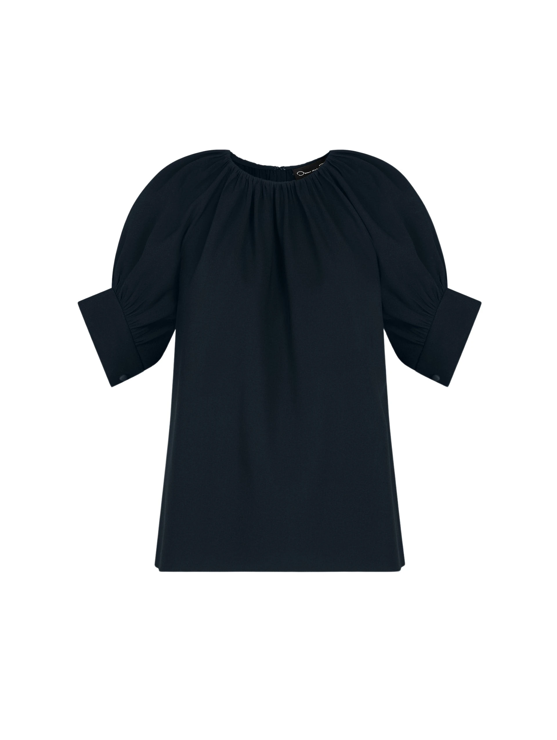 Gathered-Silk-Georgette-Blouse-Oscar-de-la-Renta-Tops23727_nobg Oscar de la Renta Gathered Silk Georgette Blouse