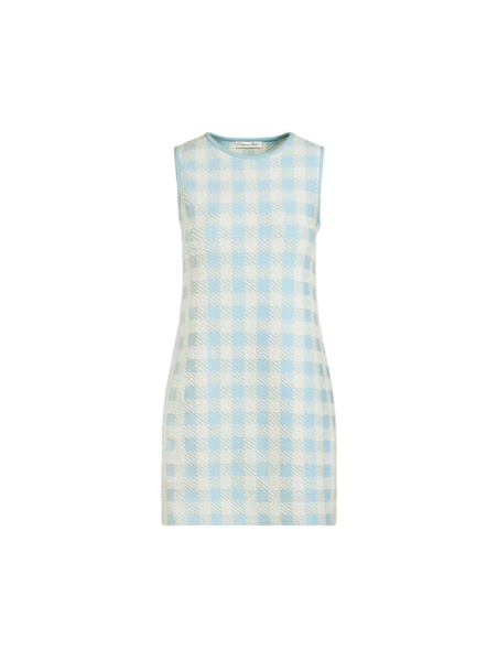 Oscar de la Renta Gingham Jacquard Shift Dress - Dresses - American Luxury Evening Wear at Luxury Shoes 