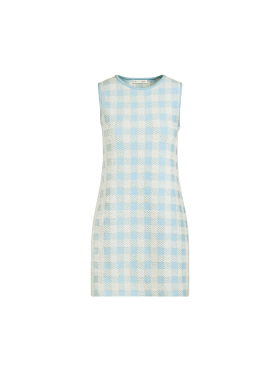 Oscar de la Renta Gingham Jacquard Shift Dress - Dresses - American Luxury Evening Wear at Luxury Shoes 