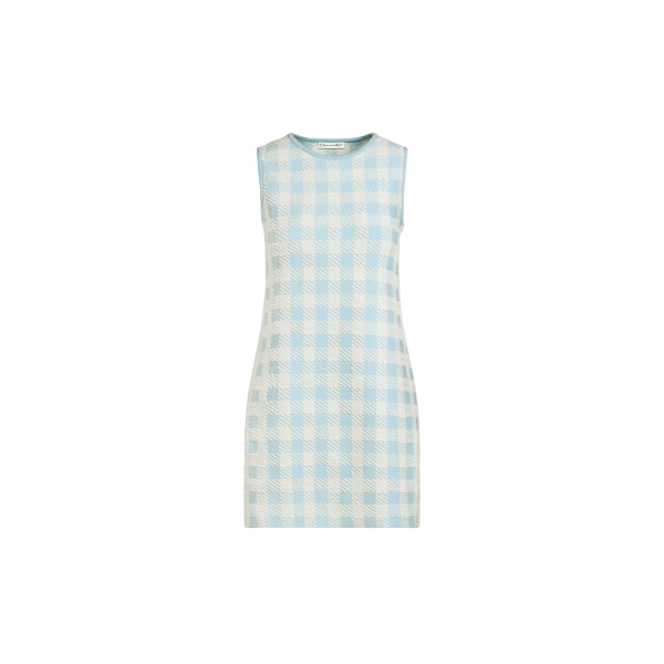 Oscar de la Renta Gingham Jacquard Shift Dress - Dresses - American Luxury Evening Wear at Luxury Shoes 