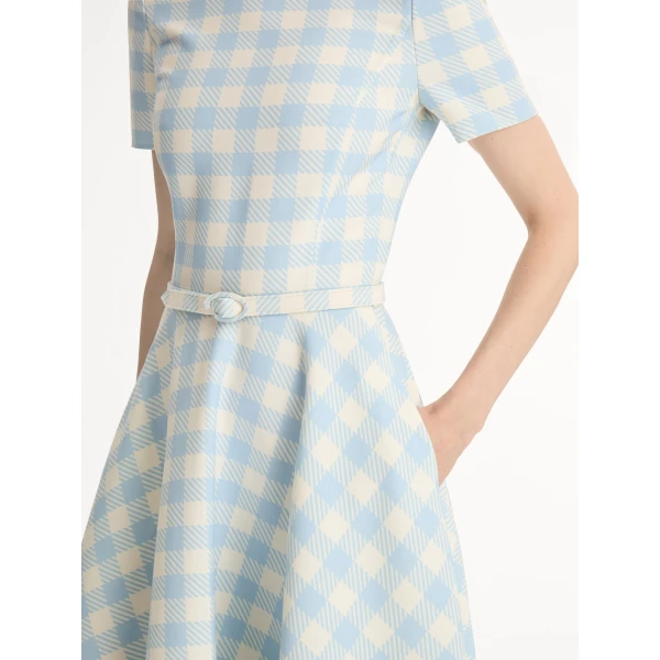 Oscar de la Renta Gingham Wool-Blend Dress - Dresses - American Luxury Evening Wear at Luxury Shoes 