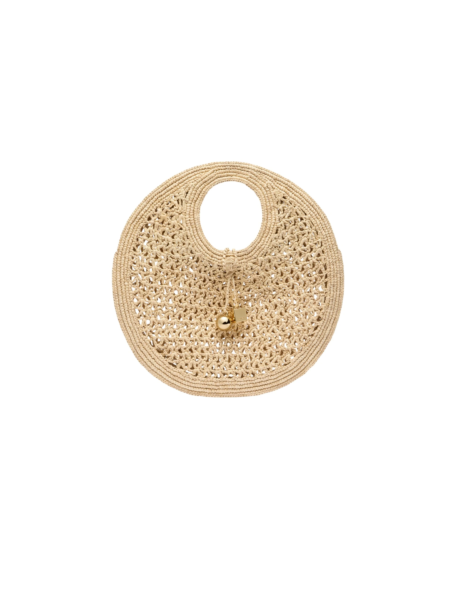 JACQUEMUS The Spiaggia small round bag Small raffia circle bag.