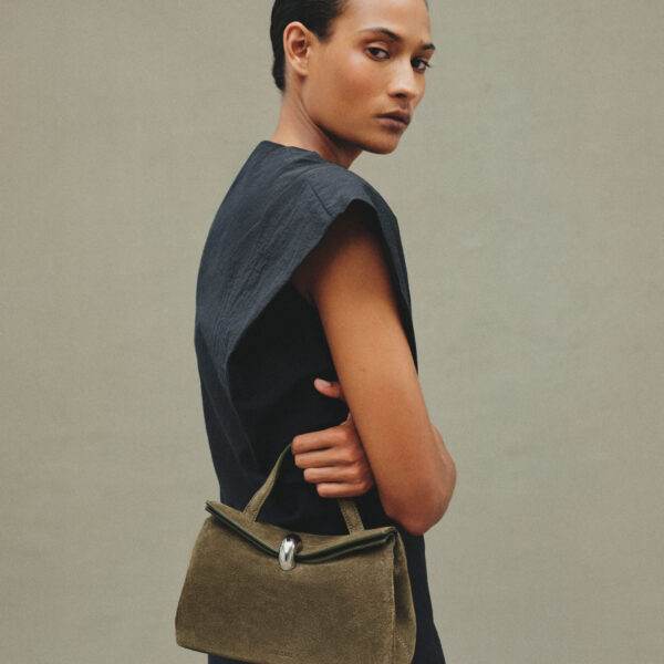 JACQUEMUS The small Valérie Small soft suede leather bag., view 2