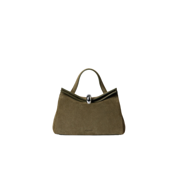 JACQUEMUS The small Valérie Small soft suede leather bag.