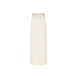 LAPOINTE Georgette Maxi Skirt With Embroidery - Ivory Skirts - New York Luxury Fashion at Luxury Shoes 