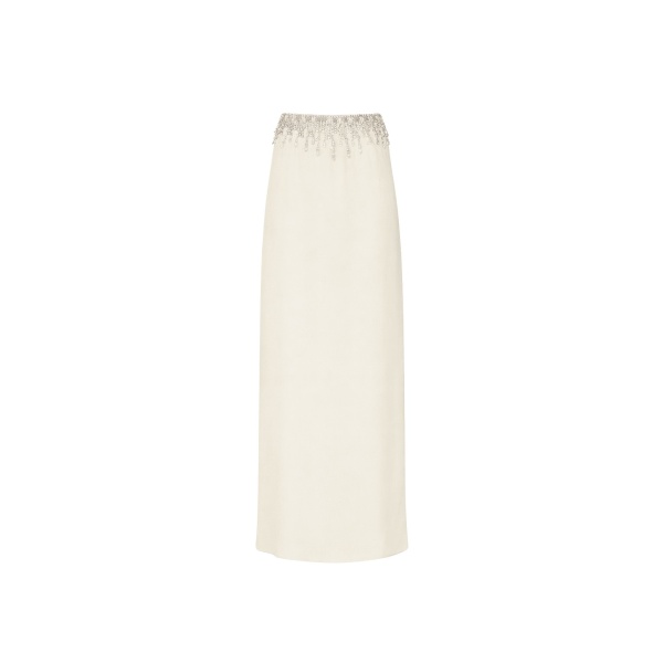 LaPointe Georgette Maxi Skirt With Embroidery