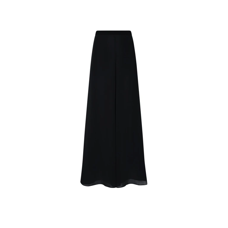 LAPOINTE Georgette Wide Leg Pant - Black Pants - New York Luxury Fashion at Luxury Shoes 
