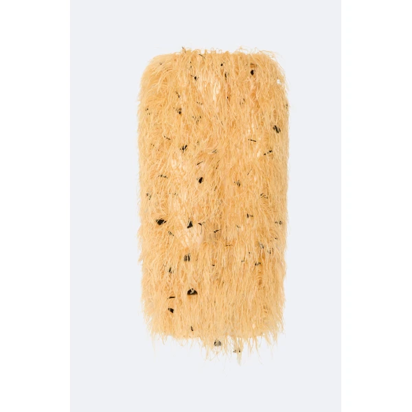 LAPOINTE Multi Feather Embroidery High Waist Skirt - Yellow Skirts - New York Luxury Fashion at Luxury Shoes 
