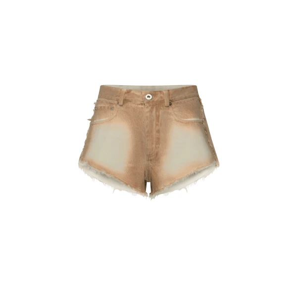 LAPOINTE Pigment Denim Base Mini Short - Beige Shorts - New York Luxury Fashion at Luxury Shoes 