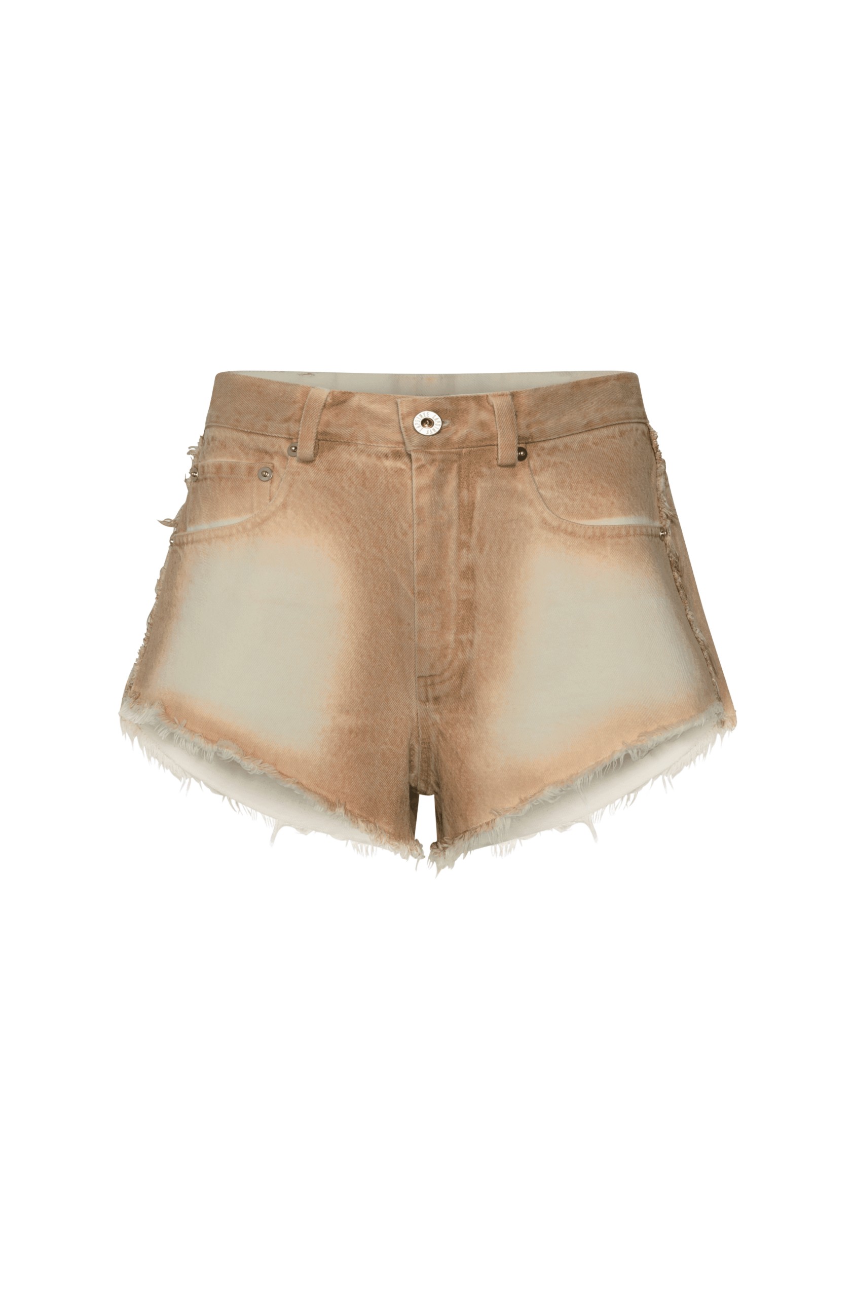 LAPOINTE Pigment Denim Base Mini Short - Beige Shorts - New York Luxury Fashion at Luxury Shoes 