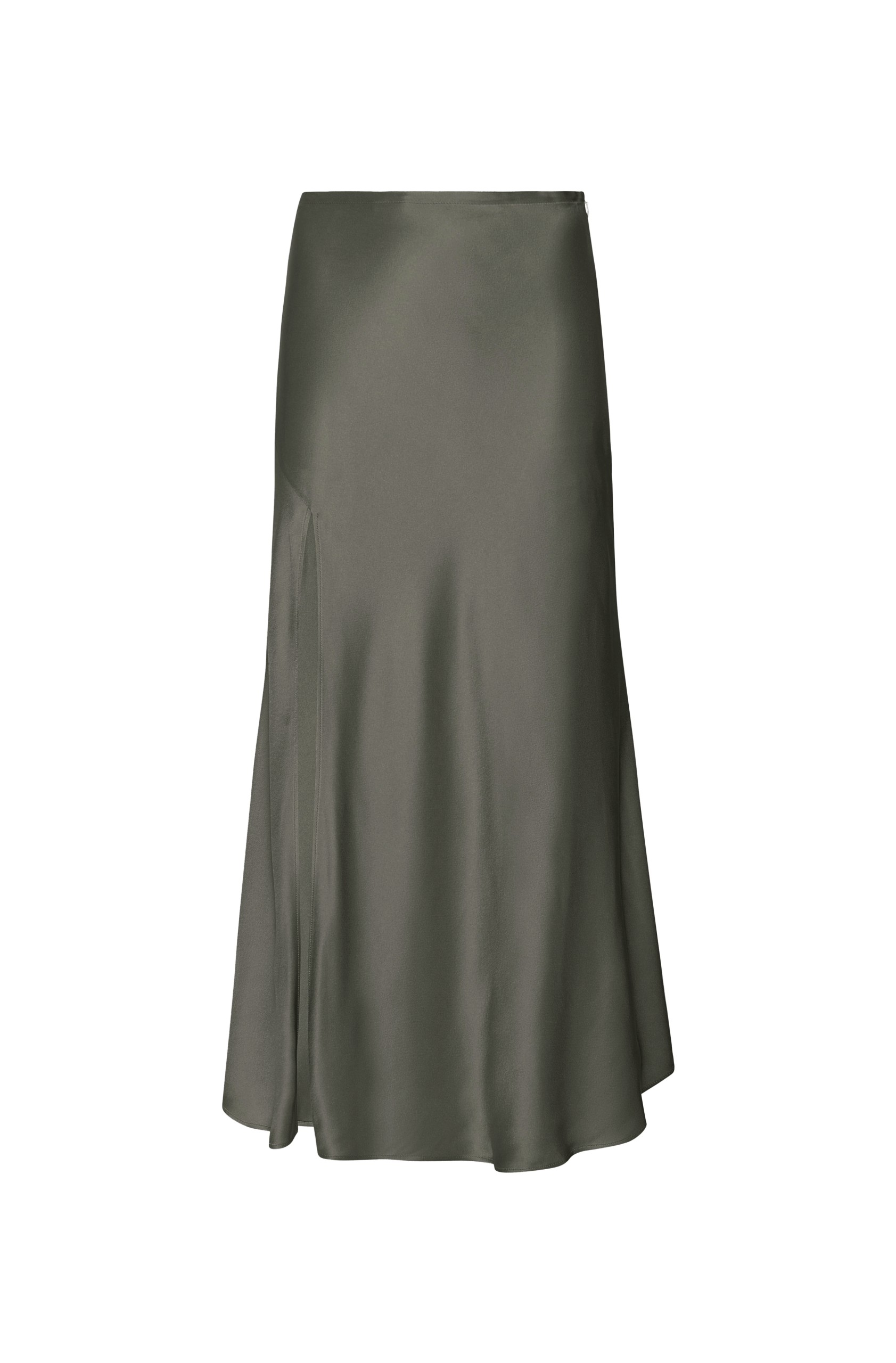 LAPOINTE Satin Bias Midi Skirt - Green Skirts - New York Luxury Fashion at Luxury Shoes 