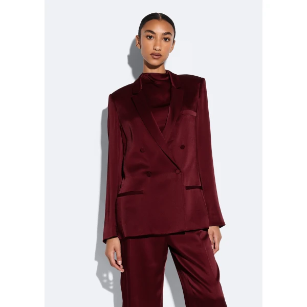 LAPOINTE Satin Blazer - Red Jackets - New York Luxury Fashion at Luxury Shoes 