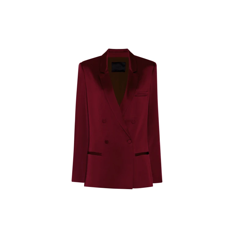 LAPOINTE Satin Blazer - Red Jackets - New York Luxury Fashion at Luxury Shoes 