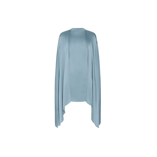 LaPointe Satin Cape Sleeve Mini Dress
