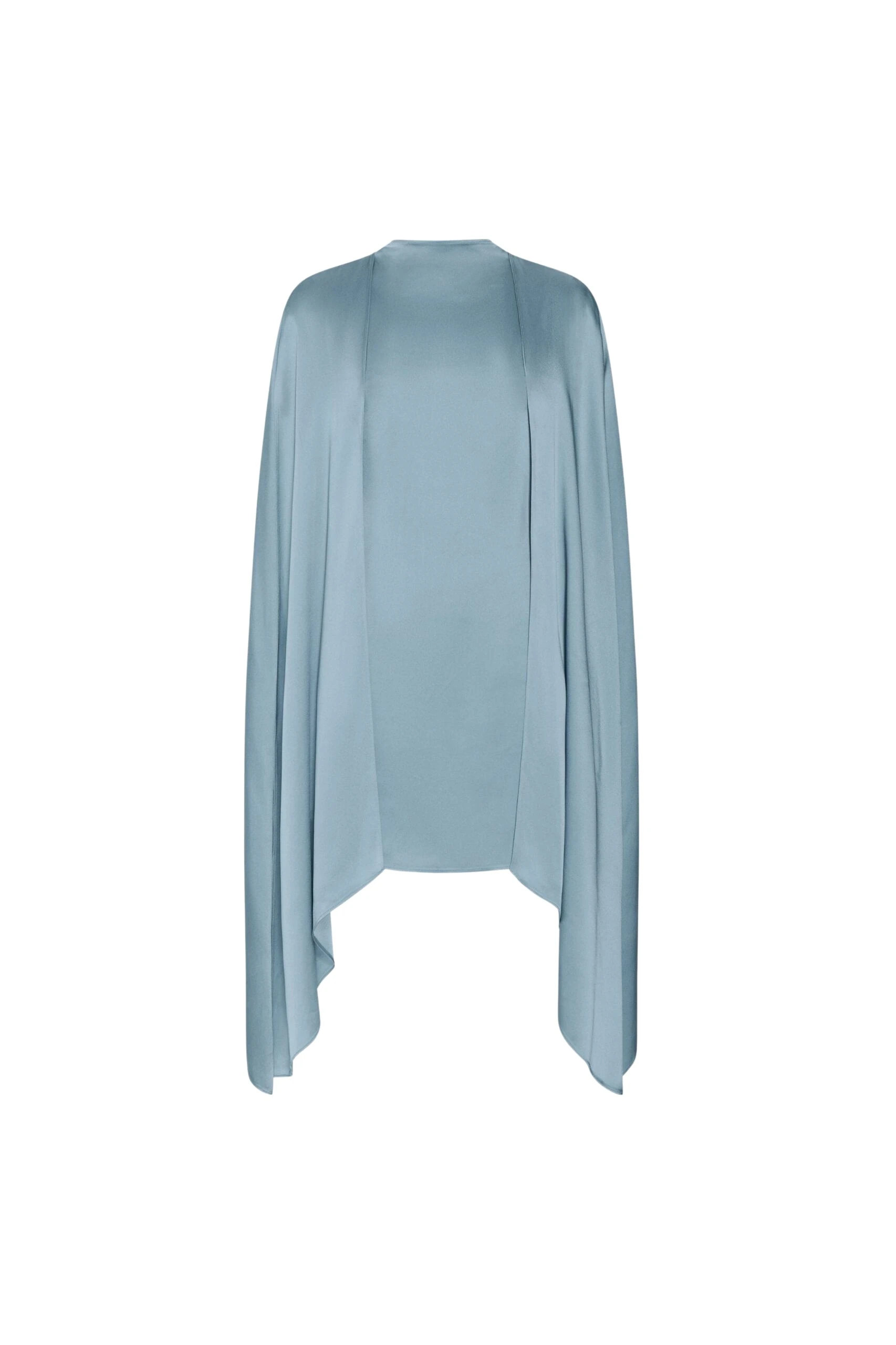 Lapointe-Satin-Cape-Sleeve-Mini-Dress-scaled50714_nobg LAPOINTE Satin Cape Sleeve Mini Dress - Blue Dresses - New York Luxury Fashion at Luxury Shoes