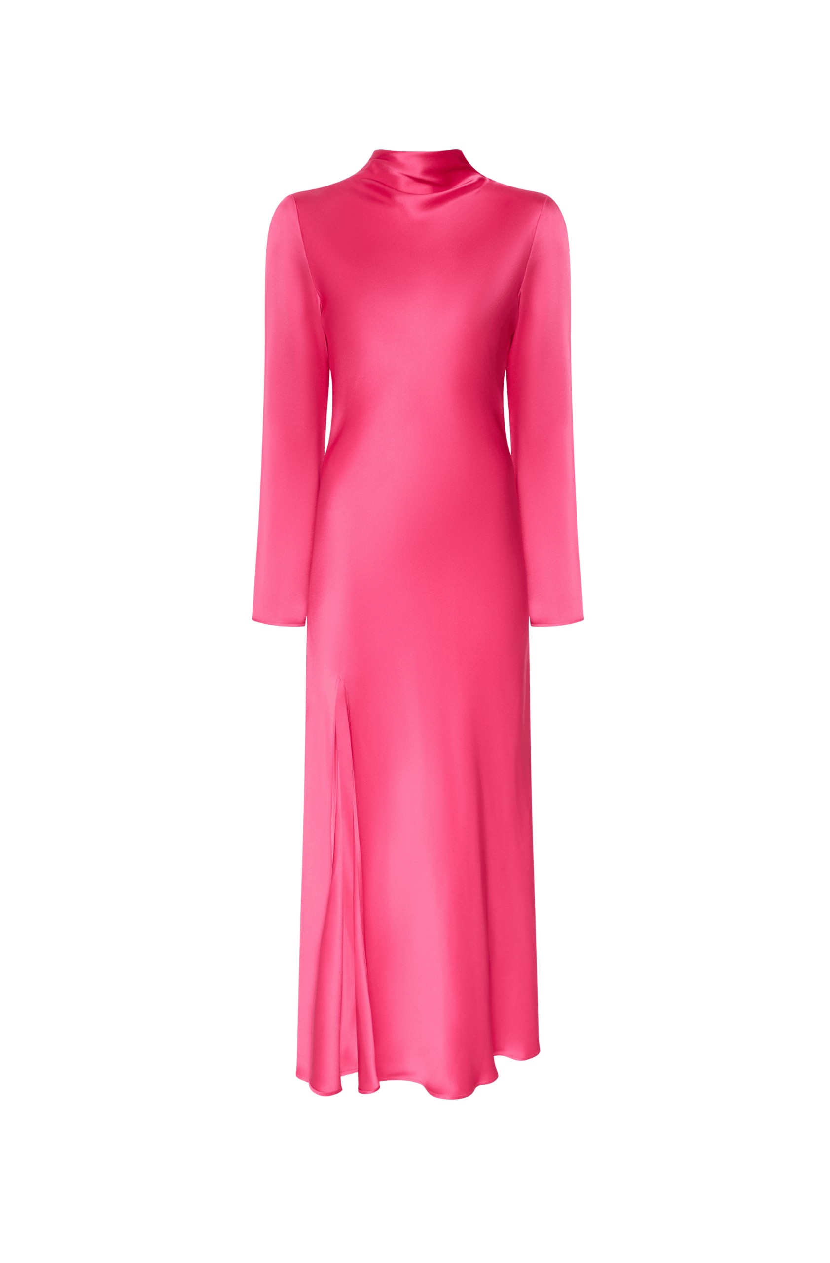 LAPOINTE Satin Draped Neck Bias Dress - Pink Dresses - New York Luxury Fashion at Luxury Shoes 