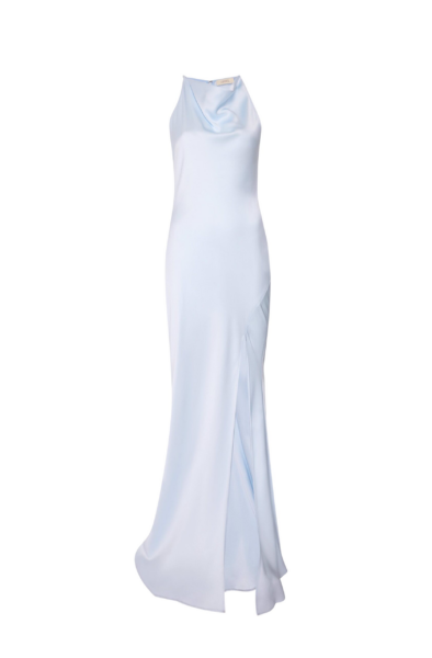 LAPOINTE Satin Halter Gown - Blue Dresses - New York Luxury Fashion at Luxury Shoes 