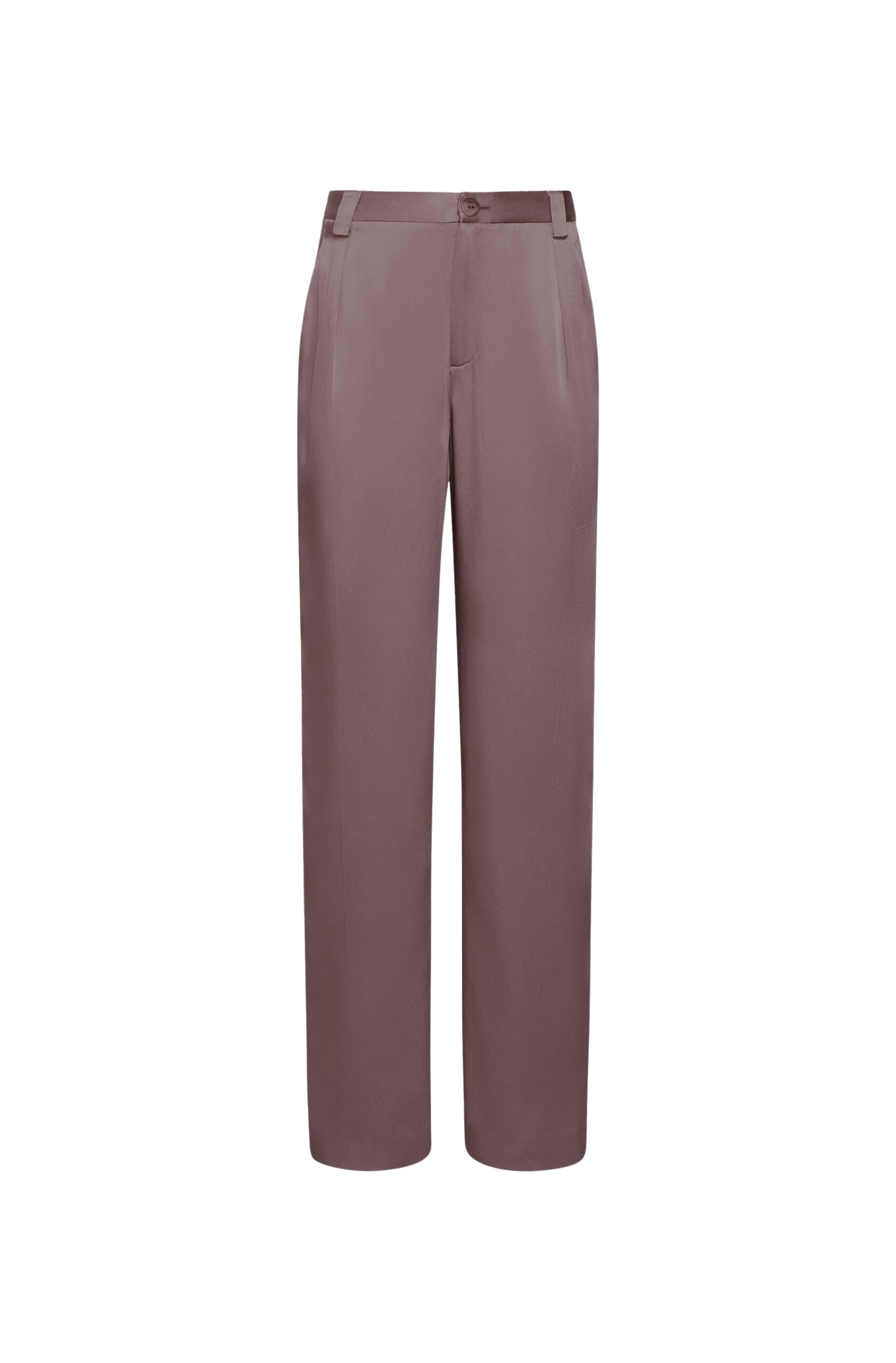 LAPOINTE Satin Relaxed Pleated Pant - Brown Pants - New York Luxury Fashion at Luxury Shoes 