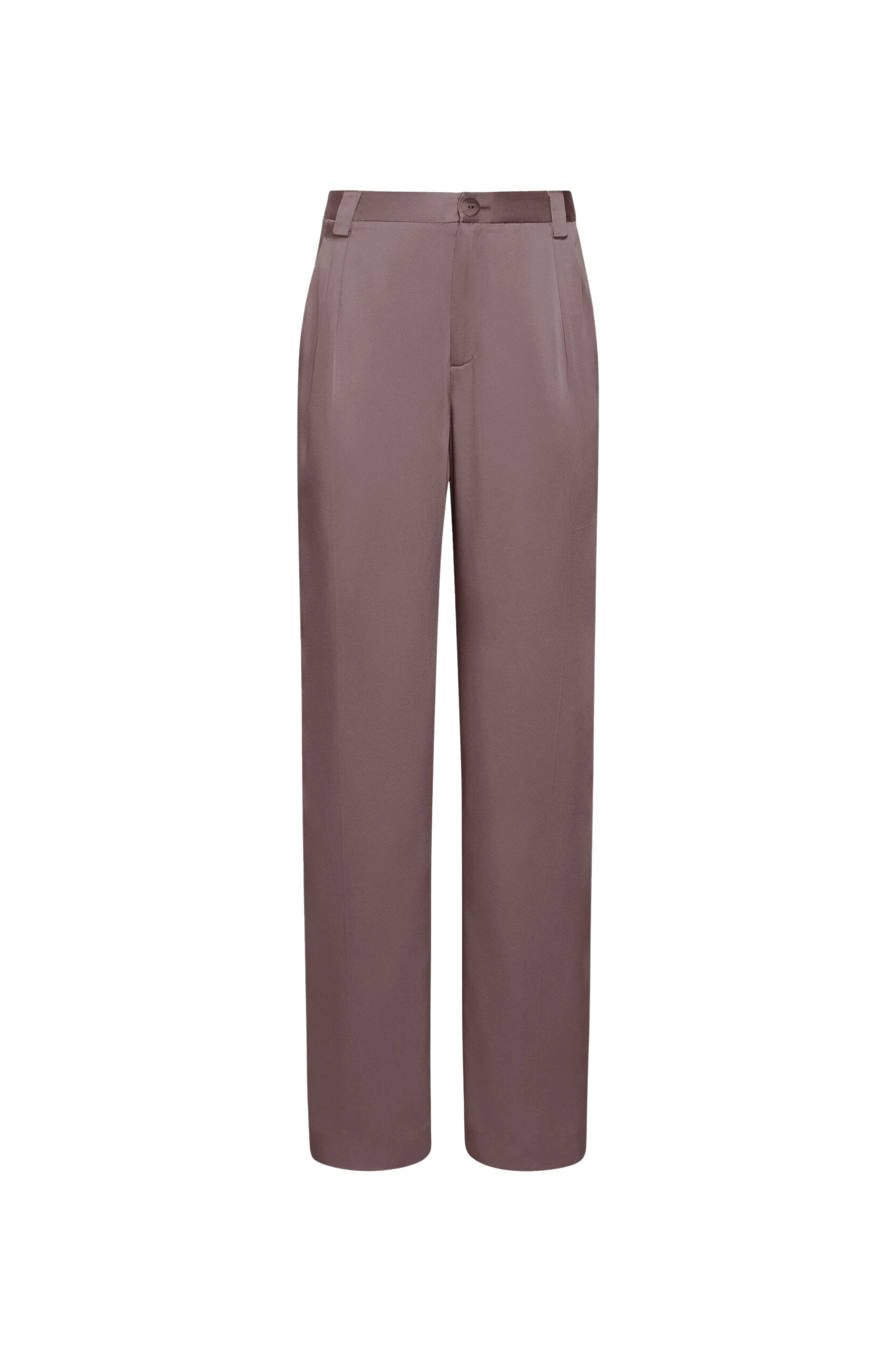 LAPOINTE Satin Relaxed Pleated Pant - Brown Pants - New York Luxury Fashion at Luxury Shoes 