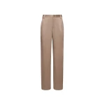 LAPOINTE Satin Relaxed Pleated Pant - Beige Pants - New York Luxury Fashion at Luxury Shoes 