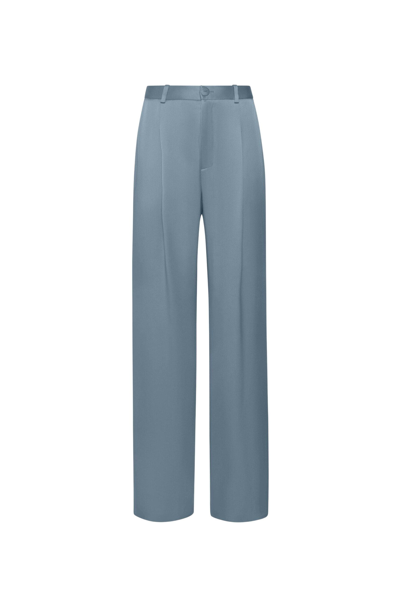 LAPOINTE Satin Relaxed Pleated Pant - Blue Pants - New York Luxury Fashion at Luxury Shoes 