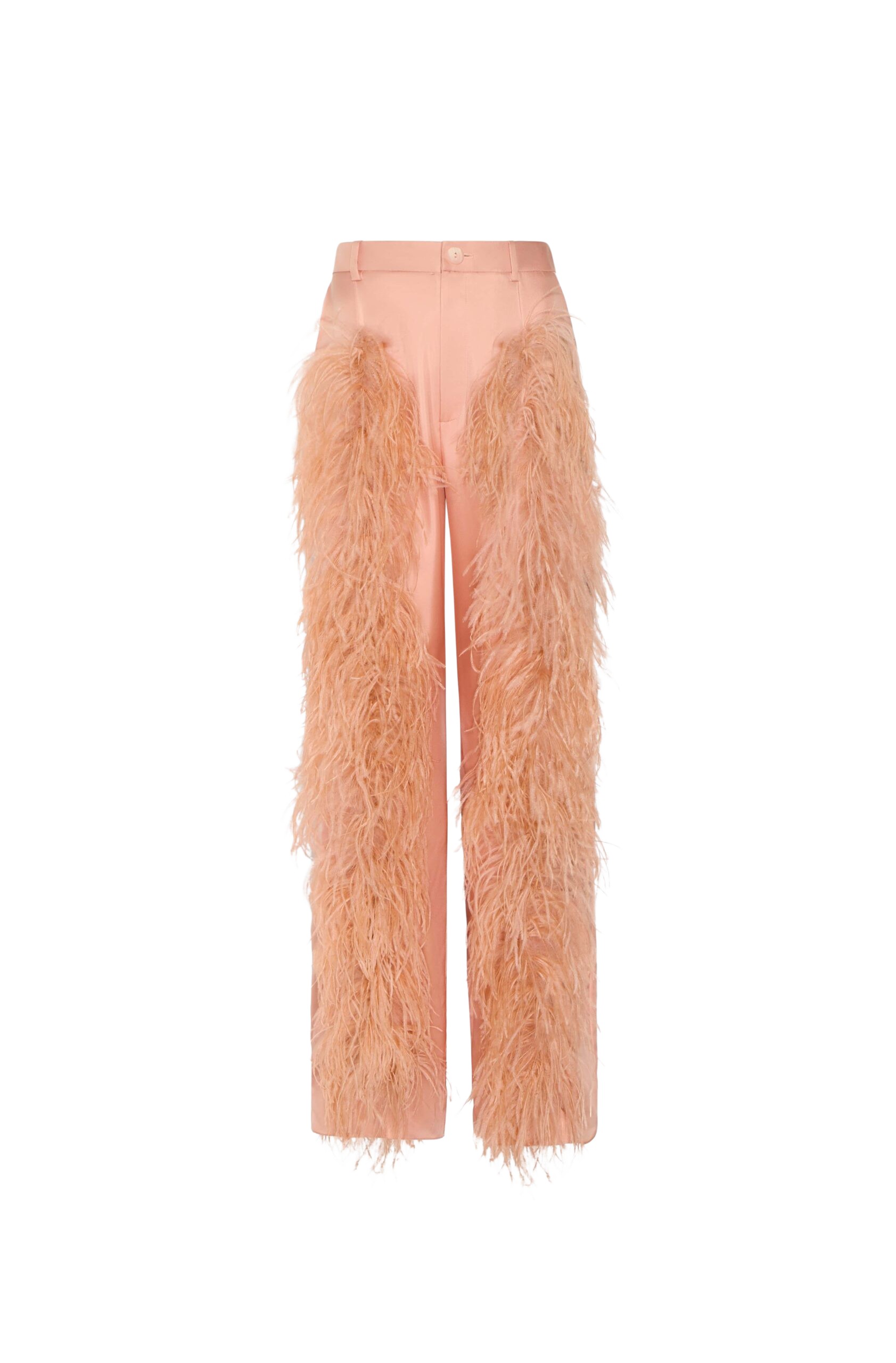 LAPOINTE Silky Twill Relaxed Pleated Pant With Feathers - Pink Pants - New York Luxury Fashion at Luxury Shoes 