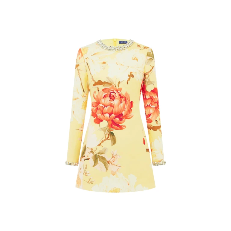 Leo Lin Aliza Embellished Long Sleeve Mini Dress - Leo Lin Dress - Australian Luxury Fashion - Shop at Luxury Shoes 