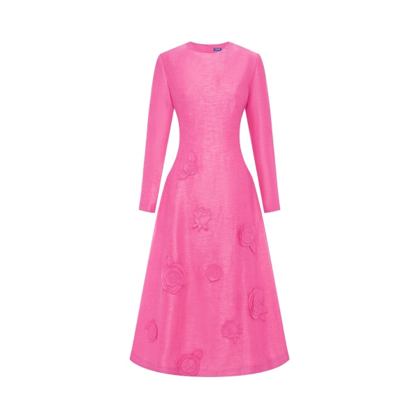 Leo Lin Amira Long Sleeve Petal Midi Dress - Leo Lin Dress - Australian Luxury Fashion - Shop at Luxury Shoes 