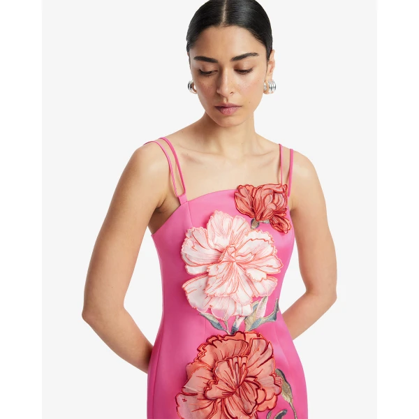 Leo Lin Arianna Appliqué Floral Maxi Dress - Leo Lin Dress - Australian Luxury Fashion - Shop at Luxury Shoes 
