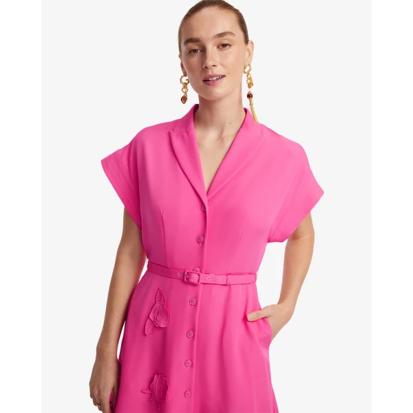Leo Lin Aubrey Appliqué Shirt Midi Dress - Leo Lin Dress - Australian Luxury Fashion - Shop at Luxury Shoes 
