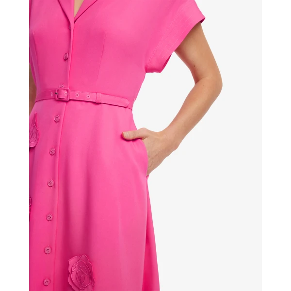 Leo Lin Aubrey Appliqué Shirt Midi Dress - Leo Lin Dress - Australian Luxury Fashion - Shop at Luxury Shoes 