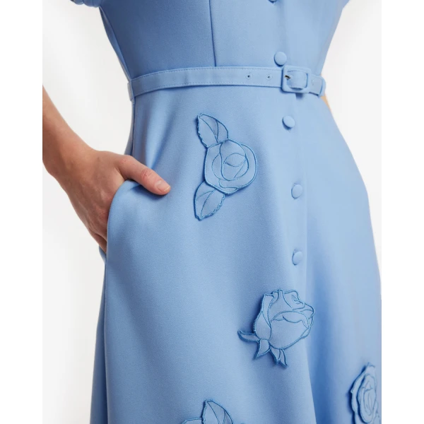 Leo Lin Aubrey Appliqué Shirt Midi Dress - Leo Lin Dress - Australian Luxury Fashion - Shop at Luxury Shoes 