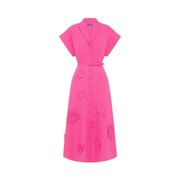 Leo Lin Aubrey Appliqué Shirt Midi Dress - Leo Lin Dress - Australian Luxury Fashion - Shop at Luxury Shoes 
