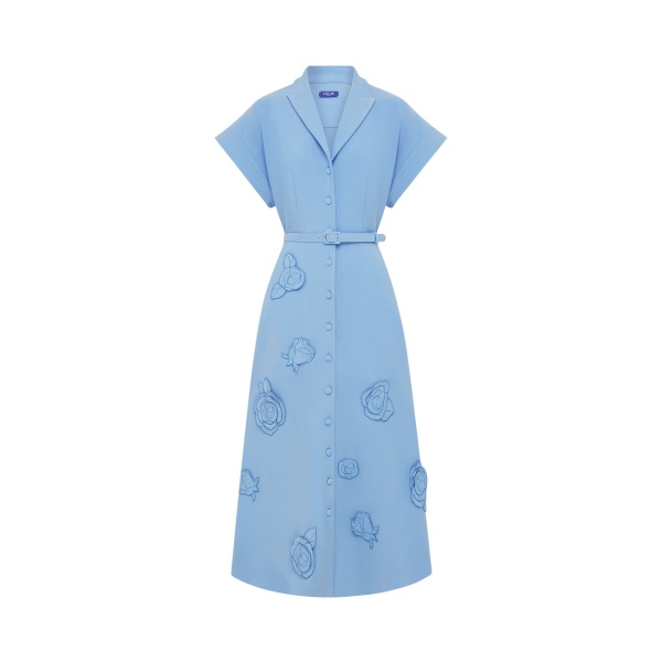 Leo Lin Aubrey Appliqué Shirt Midi Dress - Leo Lin Dress - Australian Luxury Fashion - Shop at Luxury Shoes 