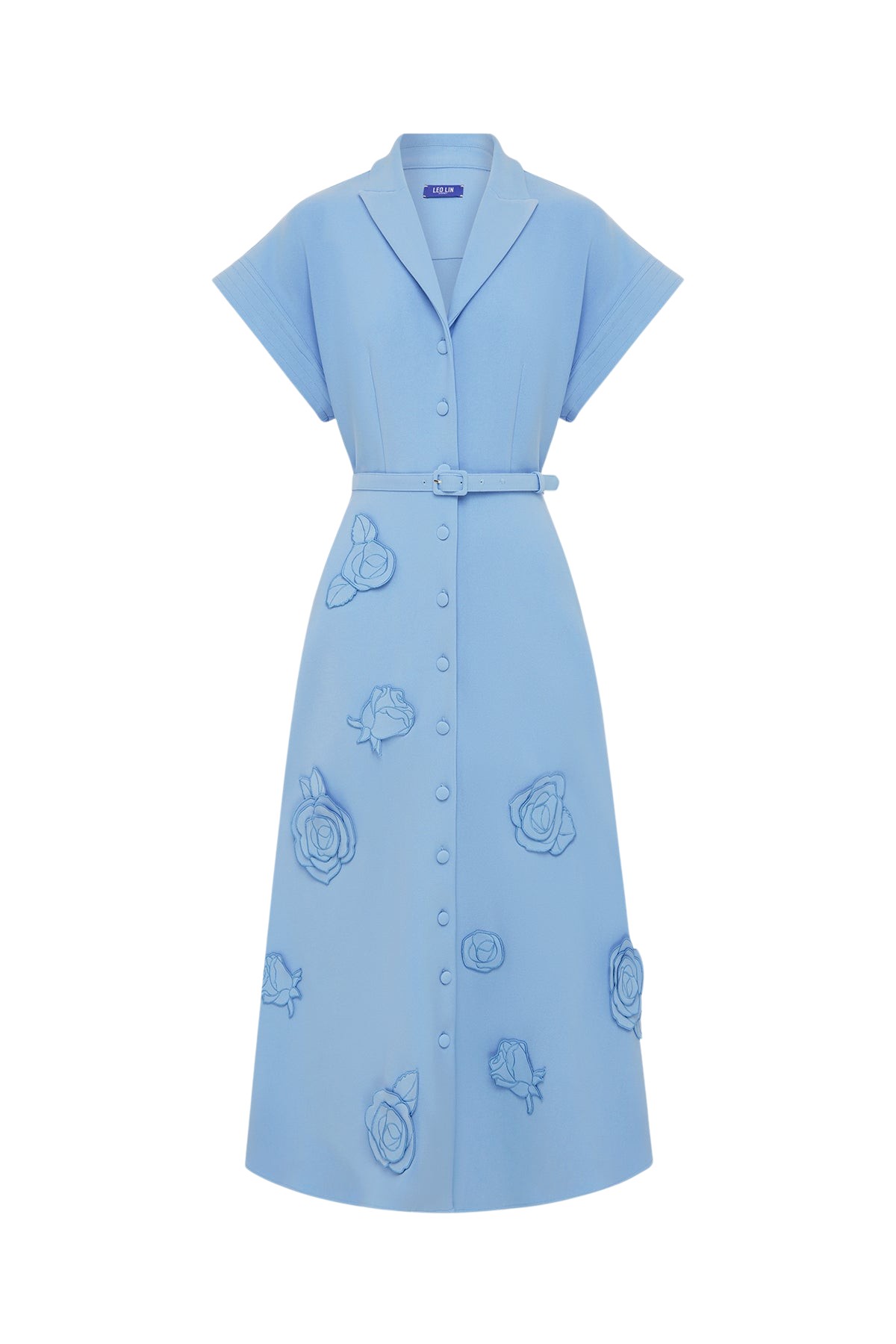 Leo Lin Aubrey Appliqué Shirt Midi Dress