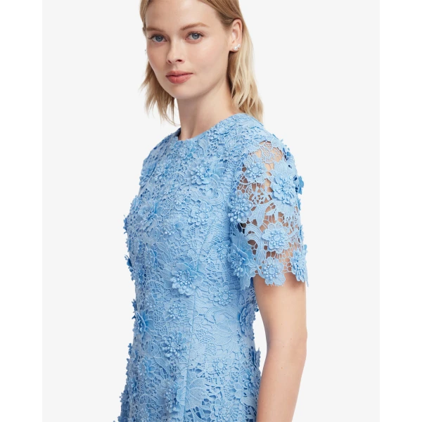 Leo Lin Caroline Lace Short Sleeves Midi Dress - Leo Lin Dress - Australian Luxury Fashion - Shop at Luxury Shoes 